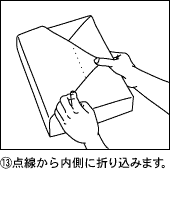 点線から内側に折り込みます。